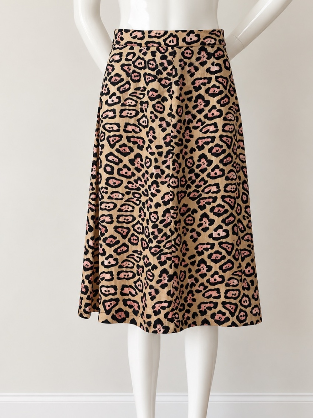 Givenchy Silk Leopard Print A-Line Midi Skirt Italy Size S